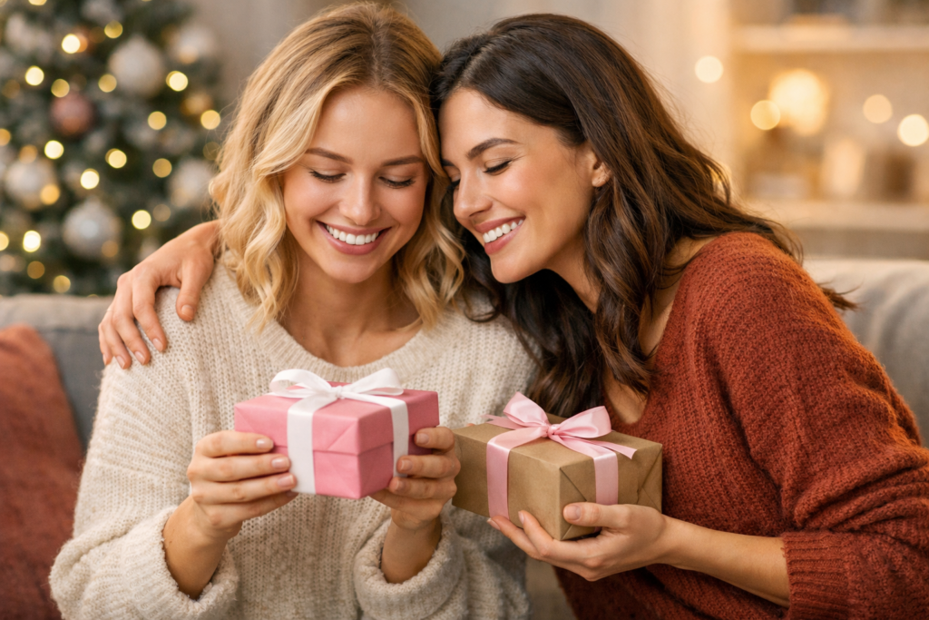 troca de presentes entre amigas