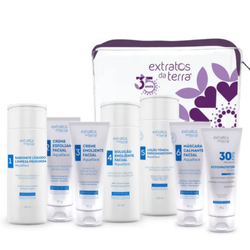 Kit de skincare com os melhores produtos para pele de extratos da terra