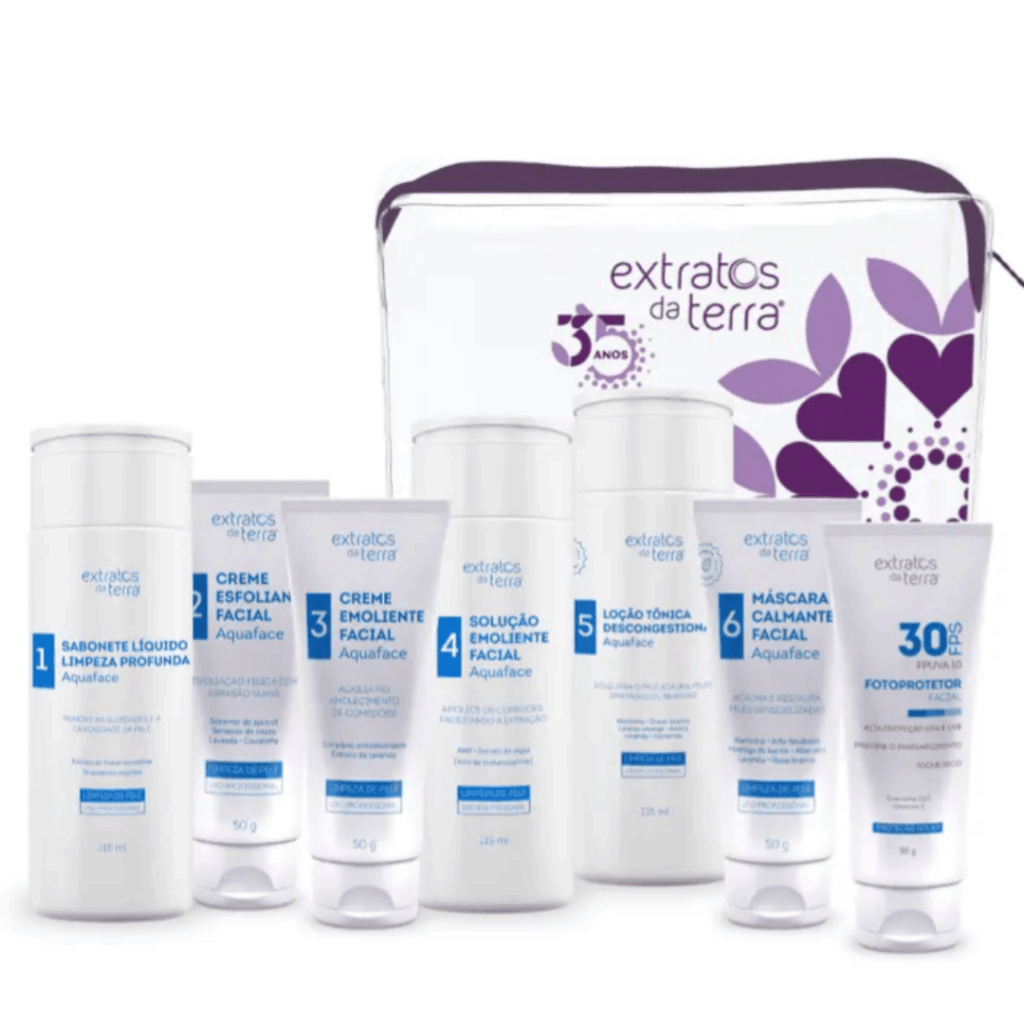 kit completo para skincare Extratos da terra