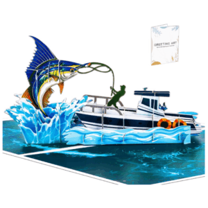 Cartão Barco de Pesca com Peixe