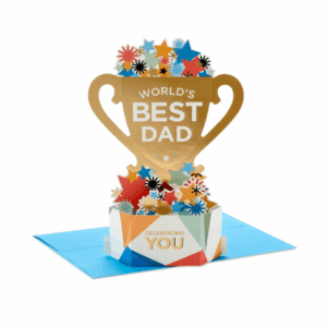Cartão Troféu Melhor Pai do Mundo Pop-Up