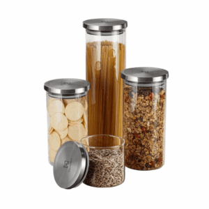 Kit 4 Potes de Vidro Herméticos