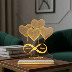 Luminária Dhp Personalizada Casal Coração Infinito