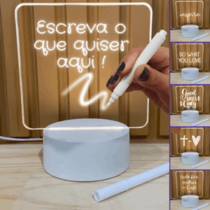 ideia de presente dia dos namorados Luminária 3D de Escrever tipo Lousa